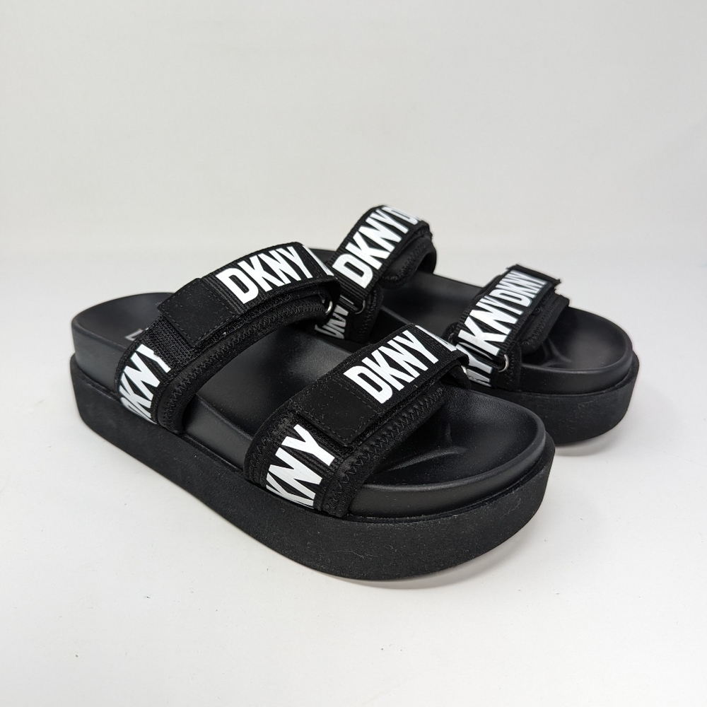 DKNY Double Strap Sandals Women's Black & White Size 6